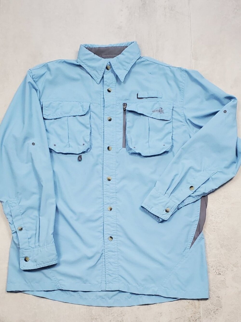 Natural Gear Light Blue Fishing Shirt - Men's Size Medium